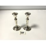 PAIR OF HALLMARKED SILVER BALUSTER CANDLESTICKS, 15CMS - BIRMINGHAM 1972, MAKERS- S.J ROSE & SON