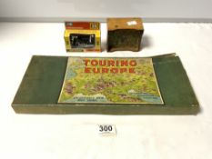 VINTAGE - TOURING EUROPE MAP GAME BY GEOGRAPHIA LTD, A BRITAINS NORTON 850CC POLICE PATROLMAN