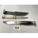 MILITARY ISSUE KNIFE AND ONE OTHER