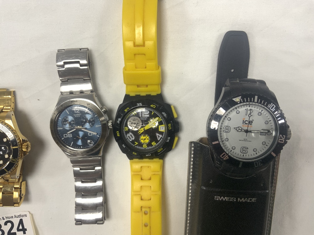 FERRARI AUTOMATIC CHRONOGRAPH WRISTWATCH, TWO SWATCH WATCHES AND FOUR OTHER WATCHES - Image 4 of 11