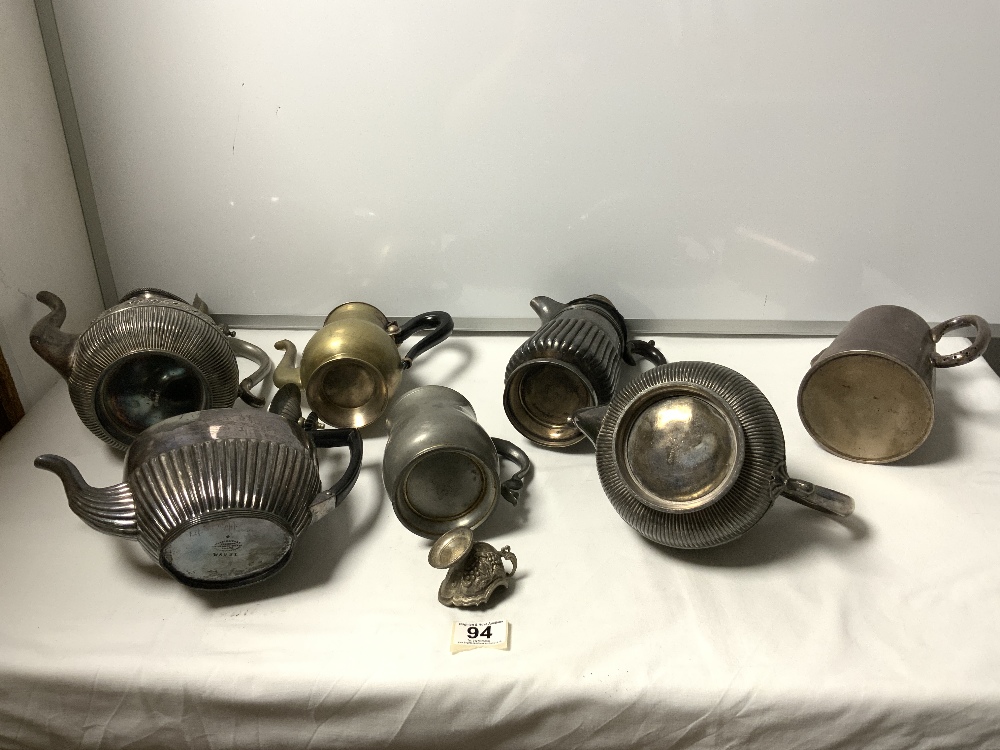 QUANTITY OF SILVER-PLATED TEA POTS AND JUGS - Image 2 of 5