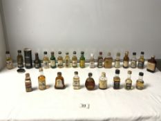 A COLLECTION OF 27 WHISKY MINIATURES - GLEN GRANT, HAIGS, TEACHERS ETC