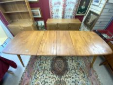 ERCOL FIVE LEG EXTENDING DINING TABLE WITH TWO EXTRA LEAVES, 152 X 82CMS, 224 FULLY EXTENDED