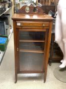 LATE VICTORIAN RED WALNUT GLAZED MUSIC CABINET ON SQUARE TAPER LEGS, 54 X 38 X 104CMS