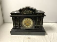 VICTORIAN FAUX MARBLE MANTLE CLOCK