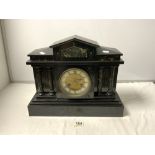 VICTORIAN FAUX MARBLE MANTLE CLOCK