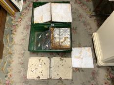 LARGE QUANTITY OF VINTAGE STYLE METAL EMBOSSED TILE-PANELS, 31CMS