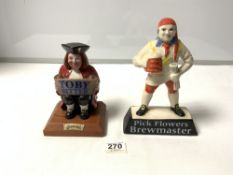 CARLTON WARE ADVERTISING FIGURE - PICK FLOWERS BREWMASTER, 24CMS, ANOTHER FIGURE CARRINGTON TOBY