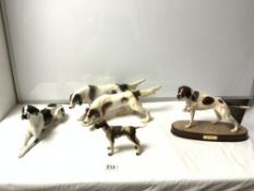 AUSTRIAN CERAMIC HOUND GROUP AND THREE OTHERS