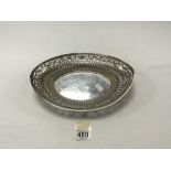 HALLMARKED SILVER OVAL BREAD BASKET WITH PIERCED ENGRAVED AND FLUTED DECORATION SHEFFIELD 1911,