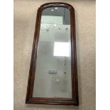 VICTORIAN FLAME MAHOGANY FULL-LENGTH DOME TOP DRESSING MIRROR, 66 X 171CMS