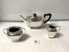 A THREE-PIECE PLATED TEA SET BY GIBSON & CO BELFAST