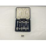 SET OF SIX HALLMARKED SILVER TEA SPOONS IN CASE, SHEFFIELD 1938, MAKER - ATKIN BROS, 68 GRAMS