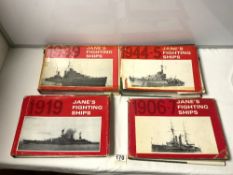 JANES'S FIGHTING SHIPS - FOUR VOLUMES 1919, 1939, 1906/1907, AND 1944/45