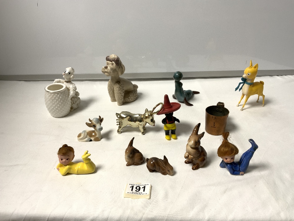 BABYCHAM FIGURE, SYLVAC POODLE, AND OTHER FIGURES