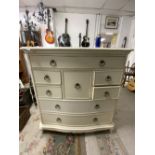 MODERN CREAM PAINTED CHEST OF EIGHT DRAWERS, 110 X 50 X 122CMS, MADE BY WILLS AND GAMBIER