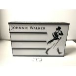 A JOHNNIE WALKER PLASTIC LIGHT DISPLAY BOX, 46 X 30CMS
