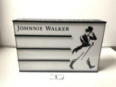 A JOHNNIE WALKER PLASTIC LIGHT DISPLAY BOX, 46 X 30CMS