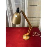 MID-CENTURY CONRAN WOODEN ANGLEPOISE LAMP WITH METAL BASE AND SHADE, CONRAN