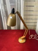 MID-CENTURY CONRAN WOODEN ANGLEPOISE LAMP WITH METAL BASE AND SHADE, CONRAN