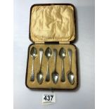 SET OF SIX GEORGE III SCOTTISH SILVER BRIGHT CUT TEASPOONS (CASED) BY HAMILTON AND LAIDLAW