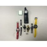 FERRARI AUTOMATIC CHRONOGRAPH WRISTWATCH, TWO SWATCH WATCHES AND FOUR OTHER WATCHES