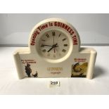 GUINNESS CERAMIC ADVERTISING MANTLE CLOCK 'OPEN TIME IS GUINNESS TIME'