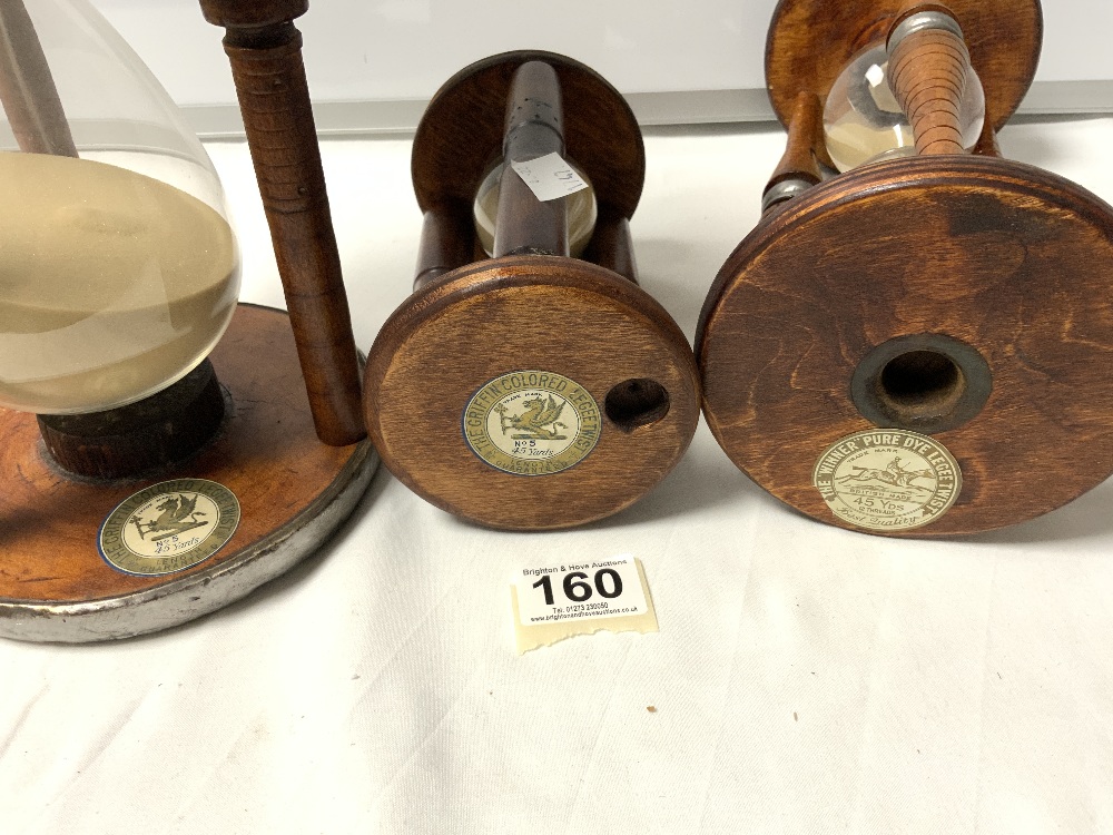 THREE WOOD AND HOURGLASS SAND TIMERS - Image 3 of 3