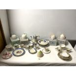 A NORITAKE PART-COFFEE SET AND OTHER NORITAKE CHINA WITH FOUR LLADRO PORCELAIN BELLS FOR THE FOUR