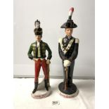 MILITARY ITALIAN CERAMIC ADVERTISING FIGURE FOR GALLIANO, 48CMS AND ANOTHER FOR IRISH MIST LIQUEUR