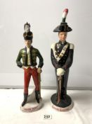 MILITARY ITALIAN CERAMIC ADVERTISING FIGURE FOR GALLIANO, 48CMS AND ANOTHER FOR IRISH MIST LIQUEUR