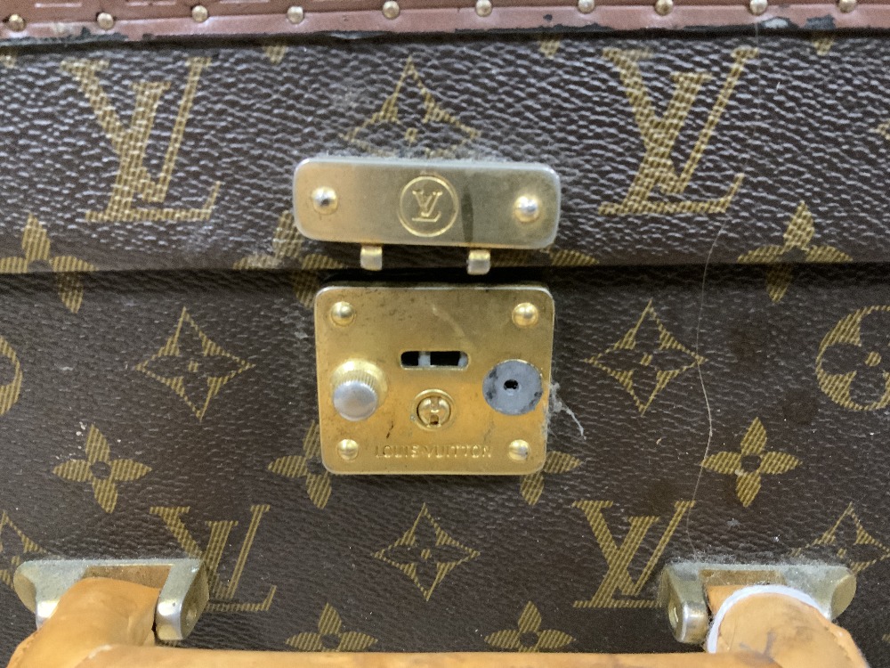 LOUIS VUITTON - TWO VINTAGE TRAVEL CASES WITH BRASS LOCKS, A/F 81 X 27 X 51CMS - Image 6 of 6