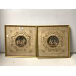 A PAIR OF BARTOLOZZI PRINTS OF CHERUBS G. B. CIPRIANI, 28 X 28CMS