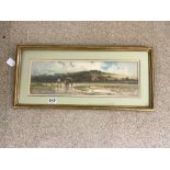 S. SINCLAIR, WATERCOLOUR DRAWING OF A LANDSCAPE WITH FIGURE AND HORSE AND CART, SIGNED 18 X 52CMS