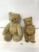 TWO VINTAGE PLUSH GROWLING TEDDY BEARS (WORN CONDITION)