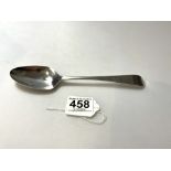 HALLMARKED GEORGE III SILVER TABLE SPOON, EXETER 1785 MAKER - THOMAS EUSTACE, 55 GRAMS