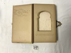 VICTORIAN LEATHER PHOTOGRAPH ALBUM WITH BRASS CLASP