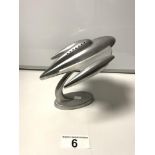 ALUMINUM 1950S STYLE MODEL OF A SPACE ROCKET, 24CMS