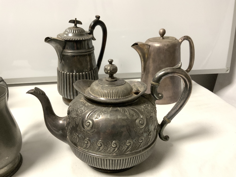 QUANTITY OF SILVER-PLATED TEA POTS AND JUGS - Image 5 of 5