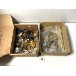 A BOX OF MIXED COSTUME JEWELLERY