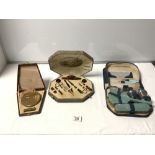 A VINTAGE VOGUE COMPACT AND LIPSTICK SET IN ORIGINAL CASE, AND A FAUX TORTOISESHELL MANICURE SET,