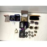 TWO PAIRS OF LADIES SUNGLASSES, DRESS WATCHES, COSTUME JEWELLERY