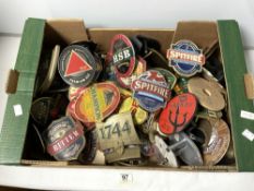 A LARGE QUANTITY OF BEER PUMP BADGES