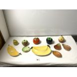 A CARLTON WARE BANANA DISH, CARLTON WARE MARMALADE POT AND OTHER CARLTON WARE CONDIMENT DISHES