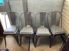 FOUR METAL TOLIX STYLE CAFE CHAIRS