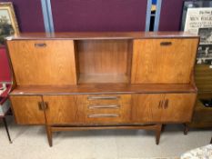 MID-CENTURY TEAK G PLAN FRESCO SIDEBOARD WITH THREE DRAWERS AND FOUR CUPBOARDS, 188 X 122CMS
