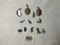 MIXED SILVER/WHITE METAL CHARMS AND PENDANTS