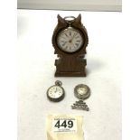 ALARM POCKET WATCH STAMPED '800' IN CASE NO 1001 - RD NO 356180, WITH ENAMEL DIAL (A/F) IN A