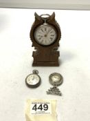 ALARM POCKET WATCH STAMPED '800' IN CASE NO 1001 - RD NO 356180, WITH ENAMEL DIAL (A/F) IN A