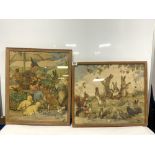 TWO FRAMED MARGARET TARRANT PRINTS OF ANIMALS, 23 X 45CMS